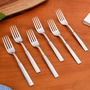 Ensemble de 4 fourchettes en acier inoxydable, finition miroir argentée, modernes, compatibles lave-vaisselle, au meilleur prix - Product Image 5