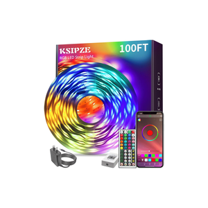 Bande lumineuse LED intelligente RGB de 30 m, synchronisation musicale et contrôle par application, lumières de chambre à coucher à changement de couleur avec télécommande - Product Image 1