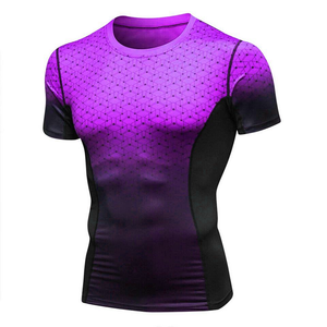 Men's Sleeveless Compression Shirt Black Gray Geometric Print Quick Dry Polyester Cotton Rash Guard Top UPF50+ Anti-Bacterial - Product Image 3