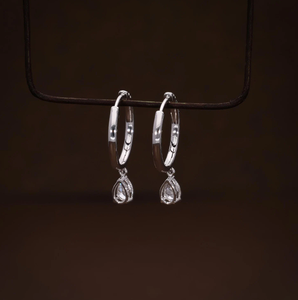 Boucles d'oreilles de luxe en argent 925 avec diamants de laboratoire, taille poire, couleur F, style vintage, certifiées IGI, pour fiançailles et mariage, bijoux fins - Product Image 4