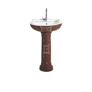 Lavabo de Pedestal de Cerámica Blanca de Diseño de Lujo de la Mejor Calidad, Venta Caliente, OEM/ODM Aceptable, para Compradores al por Mayor - Product Image 1