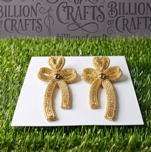 Boucles d'oreilles pendantes tendance avec nœud perlé, bijoux fantaisie à la mode, vente en gros - Product Image 5