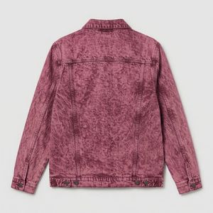 Customized Men's Loose Fit Denim Jacket with Quality Leather Collar Casual Style Washed Technique for Autumn Season - Product Image 6