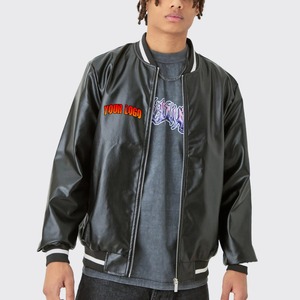 Custom Genuine Leather Jacket for Men Winter Outerwear in Black and All Colors <b>Thin</b> Skinny Style Stand Collar Varsity Coat - Product Image 2