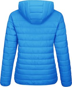 Quilted <b>hooded</b> <b>jacket</b> <b>women</b> <b>Lightweight</b> autumn outerwear Full sleeve zipper <b>jacket</b> Solid color quilted coat - Product Image 3