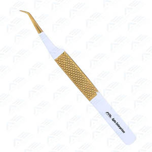 Pinzas de pestañas negras profesionales al por mayor, herramienta de extensión de pestañas de acero inoxidable sostenible con mango de diamante - Product Image 5