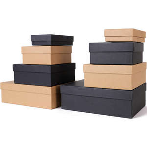 Boxit.pk Custom <b>Large</b> Rigid Kraft <b>Gift</b> <b>Box</b> with Lid Matte Black Corrugated Paper Packaging - Product Image 4
