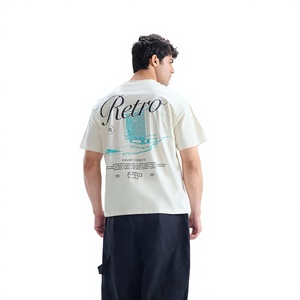 เสื้อยืดคอตตอนผู้ชาย แขนสั้น คอกลม ทรงปกติ สวมใส่สบาย ผ้าเจอร์ซีย์ 320 กรัม โลโก้ด้านหลัง - Product Image 4
