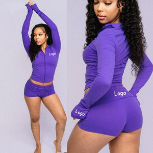 Conjunto de Pantalones y Chaqueta de Manga Larga para Mujer, Estilo Urbano Invernal Y2K, Logotipo Personalizado, Tejido de Punto, Diseño de Dos Piezas con Bordado en Color Contrastante - Product Image 2