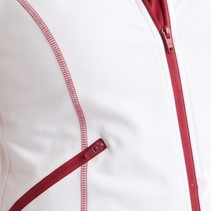 Women's White <b>Red</b> Hooded Sleeveless Vest With Pockets Sporty Hood Tank <b>Top</b> Knitted 100% Fleece Workout Wear Sleeveless Hoodie - Product Image 4