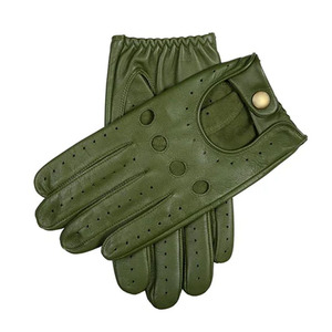 Gants en cuir de qualité supérieure, longueur poignet, vert olive, respirants, unis, pour l'extérieur, toutes saisons, usage quotidien, haute performance, gants habillés - Product Image 1