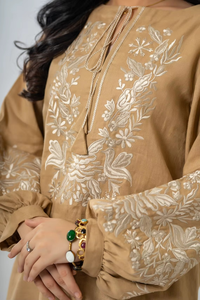 Conjunto de 2 Piezas de Algodón Tejido Casual Amarillo Claro, Shorts Bordados y Top Corto, Conjuntos Coordinados de Longitud Completa - Product Image 2