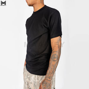 Camiseta de streetwear personalizada al por mayor, unisex, de algodón peinado 100% de alto gramaje, camiseta premium lisa OEM - Product Image 2