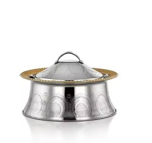 Premium Build Metal Hot Pot Designer Look Insulated <b>Food</b> Casserole Stylish Dining Serving Bowl - Product Image 3