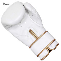 Guantes de Boxeo de Entrenamiento de Alta Calidad, 10oz-16oz, Cuero, Logotipo OEM Rojo Personalizado, Cierre de Gancho y Bucle, Impresión Digital