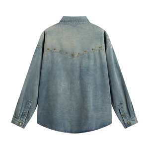 Chemise en jean classique de haute qualité pour femme, veste basique à manches longues, toutes les couleurs disponibles, chemise en jean courte pour femme - Product Image 2