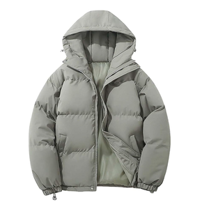 Vestes matelassées unisexes de couleur unie pour l'automne et l'hiver, nouveau style, à capuche, épaisses, décontractées - Product Image 6