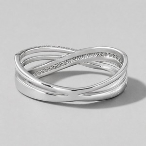 Anillo minimalista con diamante cultivado en laboratorio, plata 925, engaste pavé, banda geométrica de eternidad, unisex, para uso diario. - Product Image 2