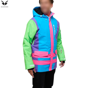 OEM ODM avec le meilleur prix, entièrement personnalisé, design unique à contraste de couleurs, nouvelle arrivée, veste de ski multi-panneaux isolée avec fermeture éclair - Product Image 3