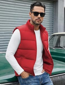 Gilet matelassé unisexe léger et écologique sans manches, entièrement zippé, col montant, chaud, décontracté, pour l'hiver et les activités de plein air - Product Image 5