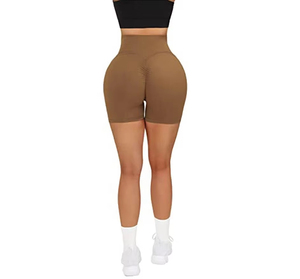 Shorts Deportivos de Yoga para Mujer, Cintura Alta, Transpirables, Ecológicos, de Algodón, con Logotipo Personalizado, Acanalados, Sin Costuras, para Gimnasio y Ciclismo - Product Image 6