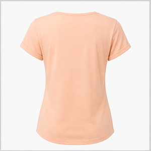 Womens <b>Peach</b> Scoop Neck Short Sleeve Regular Fit T <b>Shirt</b> WTS-0077 - Product Image 2