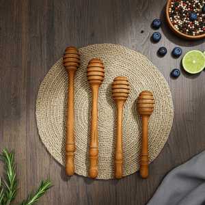 Sustainable Wooden Honey Dipper Stick Natural Honey Stirring <b>Spoon</b> Wood Honey Drizzler for Tea Coffee and Desserts - Product Image 1