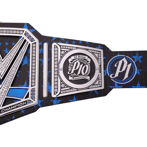 AJ Styles 10th Anniversary Signatures Series Championship Wrestling Leather Title Belt 50 Inches Zinc Metal Plates - Product Image 3