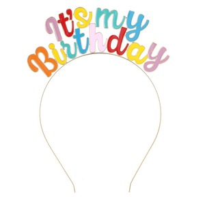Diadema Brillante Multicolor con la Frase "Es Mi Cumpleaños", Accesorio para el Cabello para Fiestas, Diadema con Purpurina de Feliz Cumpleaños - Product Image 1