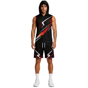Ensemble Maillot de Football Personnalisé à Capuche Sans Manches et Short de Performance Athlétique pour Homme – Tenue d'Équipe pour Entraînement et Match - Product Image 1