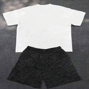 Ensemble T-shirt et short en coton deux pièces personnalisé pour homme, style décontracté urbain, vente en gros, fabricant et fournisseur. - Product Image 2