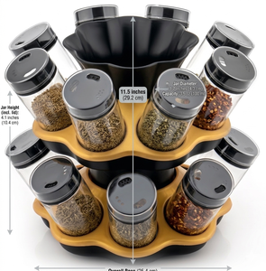 Étagère à épices de cuisine rotative à 360 degrés en plastique PP portable et durable, ensemble de condiments - Product Image 4