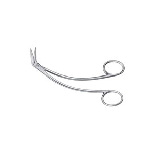 Tijeras de disección de acero inoxidable con cuchillas anguladas de precisión, reutilizables y autoclavables para uso quirúrgico y médico. - Product Image 6