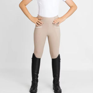 Pantalons d'équitation pour enfants, coupe slim, tissu extensible respirant, jodhpurs équestres durables pour les cours, la pratique et les concours. - Product Image 1