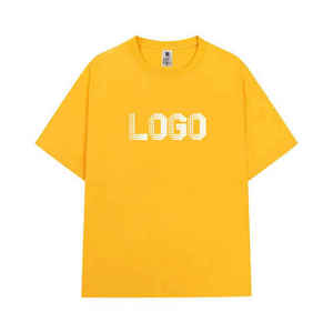 Camiseta de algodón grueso para hombre al por mayor – Camiseta lisa lavada de cuello redondo extragrande |   Personalizable - Product Image 1