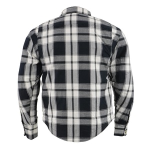 <b>Men</b>’s Charcoal Black White Plaid <b>Flannel</b> Work <b>Shirt</b> Heavy Duty Long Sleeve Checkered Utility <b>Shirt</b> Dual Chest Pockets Outdoor OE - Product Image 6