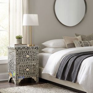Cajonera Lateral Minimalista con Incrustaciones de Hueso, Mueble Moderno con Mosaico, Hecho a Mano, Muebles de Dormitorio, Solución de Almacenamiento Interior Elegante - Product Image 5