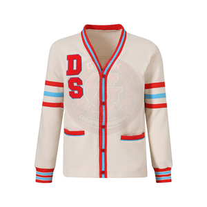 Collection grecque IND Sorority Delta Sigma T Cardigan tricoté pour femme 100% coton molletonné épais à manches longues col en V style preppy - Product Image 1