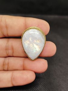 Colgante de Piedra Lunar 100% Natural con Ranura, de Alta Calidad, con Ranura de Latón, Precio al por Mayor, Lote de Colgantes de Macramé con Piedra Lunar, Cristal - Product Image 5