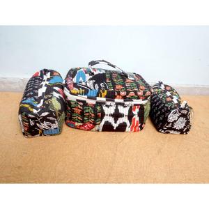 New Arrival Wholesale Handcrafted Tassel Printed Pure 100% Cotton Zipper Closure <b>Small</b> Eco-Friendly Cosmetic Organizer Bag - Product Image 1