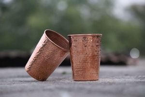 Gobelets en cuivre faits à la main, fournisseur artisanal en gros, fabricant, logo personnalisé, export, vaisselle réutilisable, durable - Product Image 5