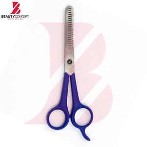 กรรไกรซอยผมด้ามพลาสติกสีน้ำเงินพรีเมียม ใบมีดสแตนเลสความแม่นยำสูง บริการ OEM สำหรับร้านทำผมและร้านตัดผม - Product Image 2