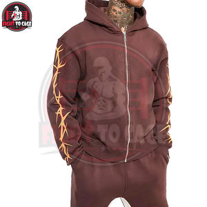 Chándal informal para hombre con cremallera y estilo acampanado, con logotipo personalizado, color marrón, al por mayor, de alta calidad, superventas, el mejor proveedor, servicio OEM - Product Image 3