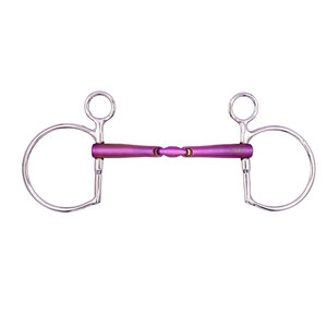 Bridon Baucher à double articulation en titane rose Tough Tack TT-PTB-001 avec emballage personnalisé - Product Image 1