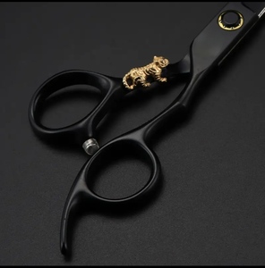 Black Gold Hair Cutting Scissors Professional Salon Shears Straight Razor <b>Edge</b> Styling Barber <b>Tools</b> - Product Image 6