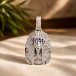 Pendentif Pharaon de Luxe en Argent Sterling 925 avec Moissanite GRA, Style Hip Hop, Diamant Rond Taillé - Product Image 3