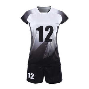 Ensemble d'uniformes de volley-ball unisexe personnalisés, respirants, grande taille, manches courtes, jersey en polyester - Product Image 2