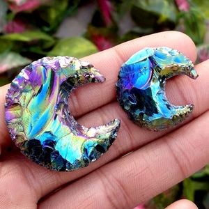 Colgante de cristal de obsidiana de lujo con aura arcoíris, piedra de alta calidad para joyería, venta al por mayor - Product Image 4