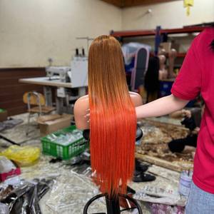 Pelucas sin pegamento de moda, con encaje frontal, cabello humano virgen vietnamita, liso y suave, personalizable en color y textura. - Product Image 3