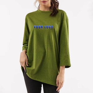 T-shirt femme haut de gamme, slim, respirant, avec logo personnalisé, 100% coton, tissu 230 GSM, manches longues, haute qualité. - Product Image 1